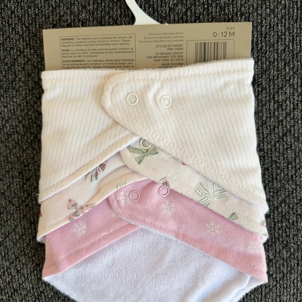 Chick Pea Red and Pink Bandana Bibs - 3 Pack- 0-12 months -NWT